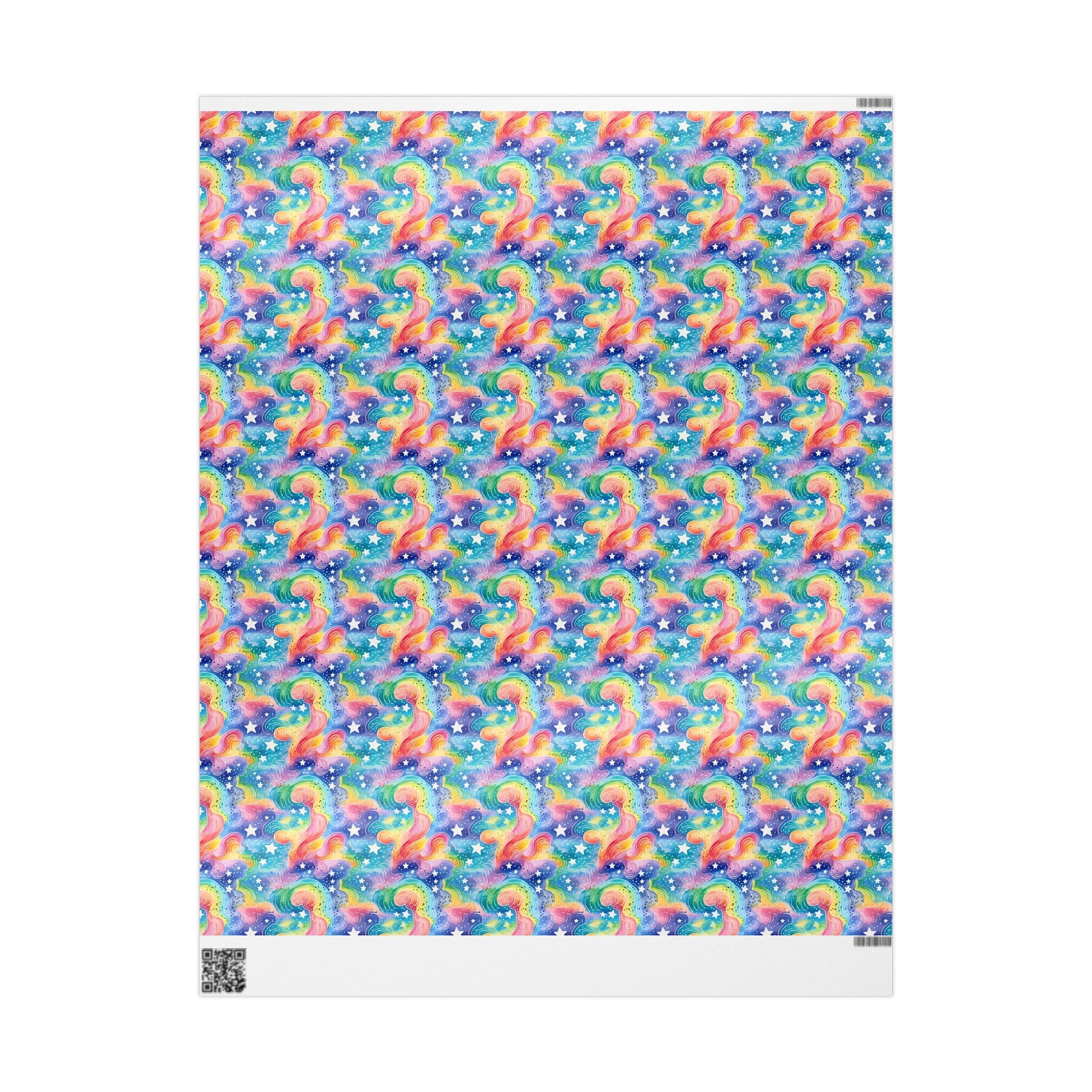 Bespattered Facade Rainbow Sky Wrapping Paper | Three Sizes | Glossy or Matte