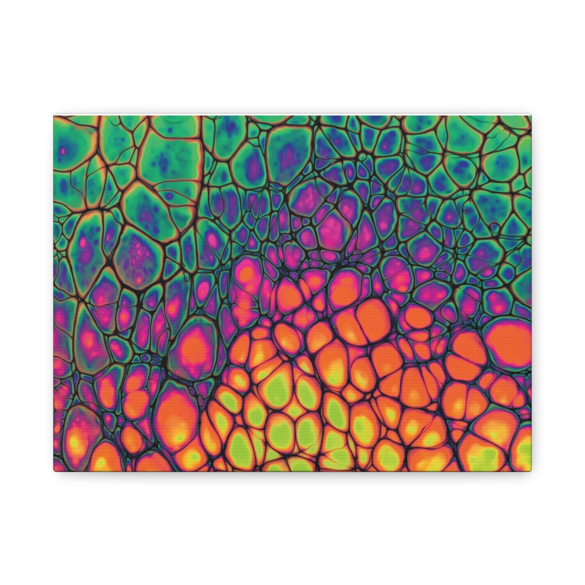 Bespattered Facade Neon Butterfly Stretched Matte Canvas Art Prints | Multiple Sizes