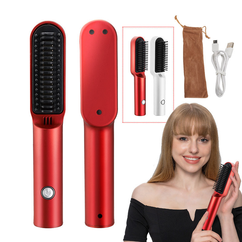 Wireless Ceramic Hair Straightener and Curler Comb