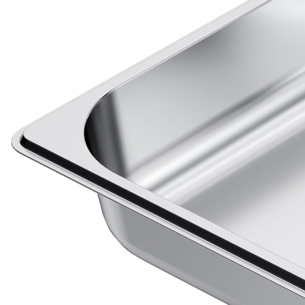 4 Pack Stainless Steam Hotel Pan, 1/2 Size Table Steam Pan, 2.5 Inch Deep Anti Jam Restaurant Supplies Reusable Rustproof Catering Storage for Home, Party, Restaurant, Hotel, Buffet