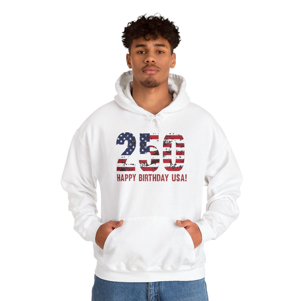 America 250 – 250 Happy Birthday USA Patriotic Pullover