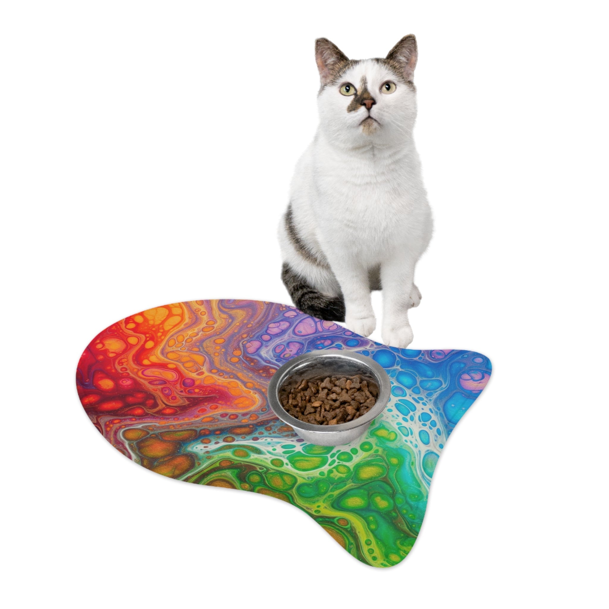 Bespattered Facade Colorful Flow Pet Feeding Mats (3 Shapes)