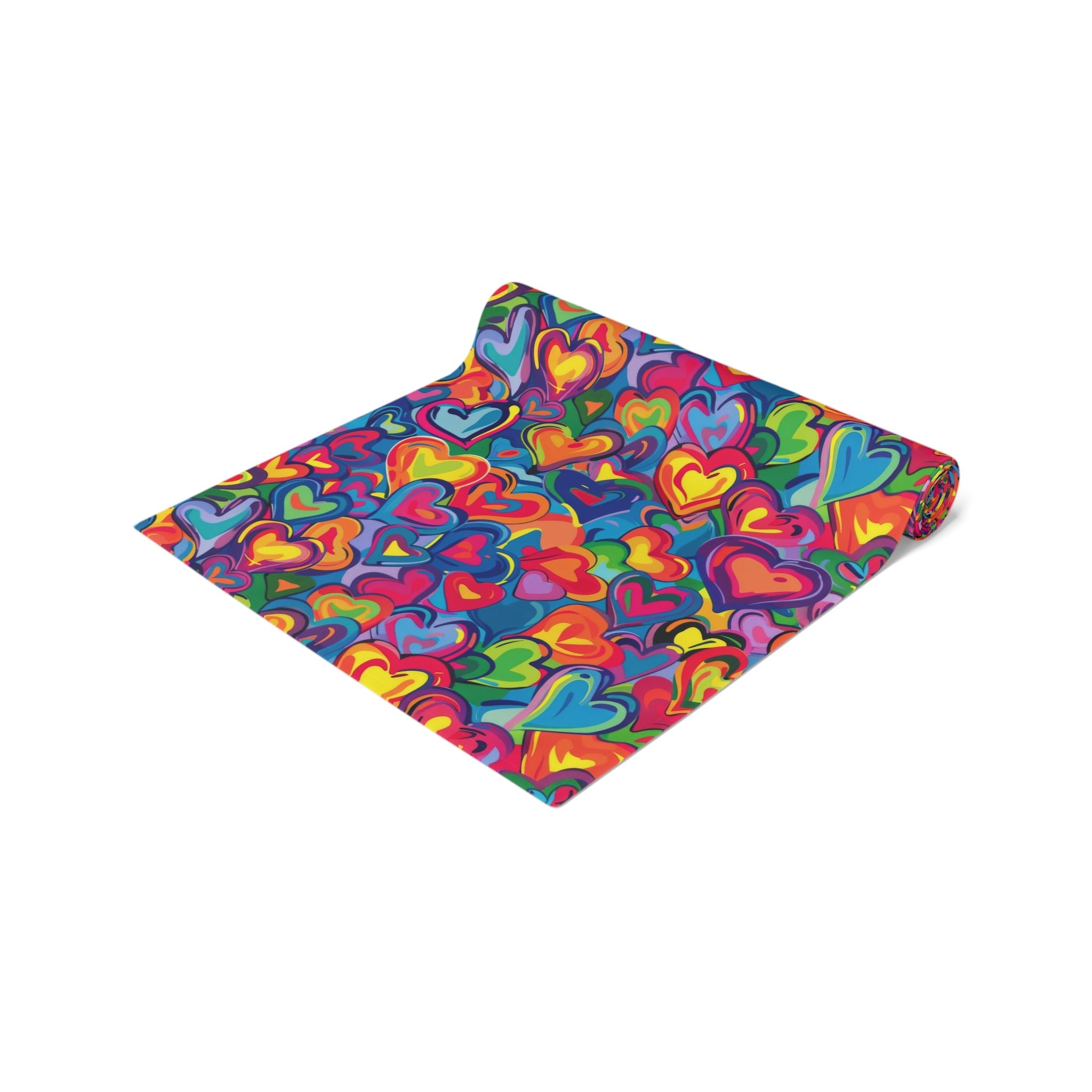 Bespattered Facade Rainbow Hearts Table Runner (2 sizes)