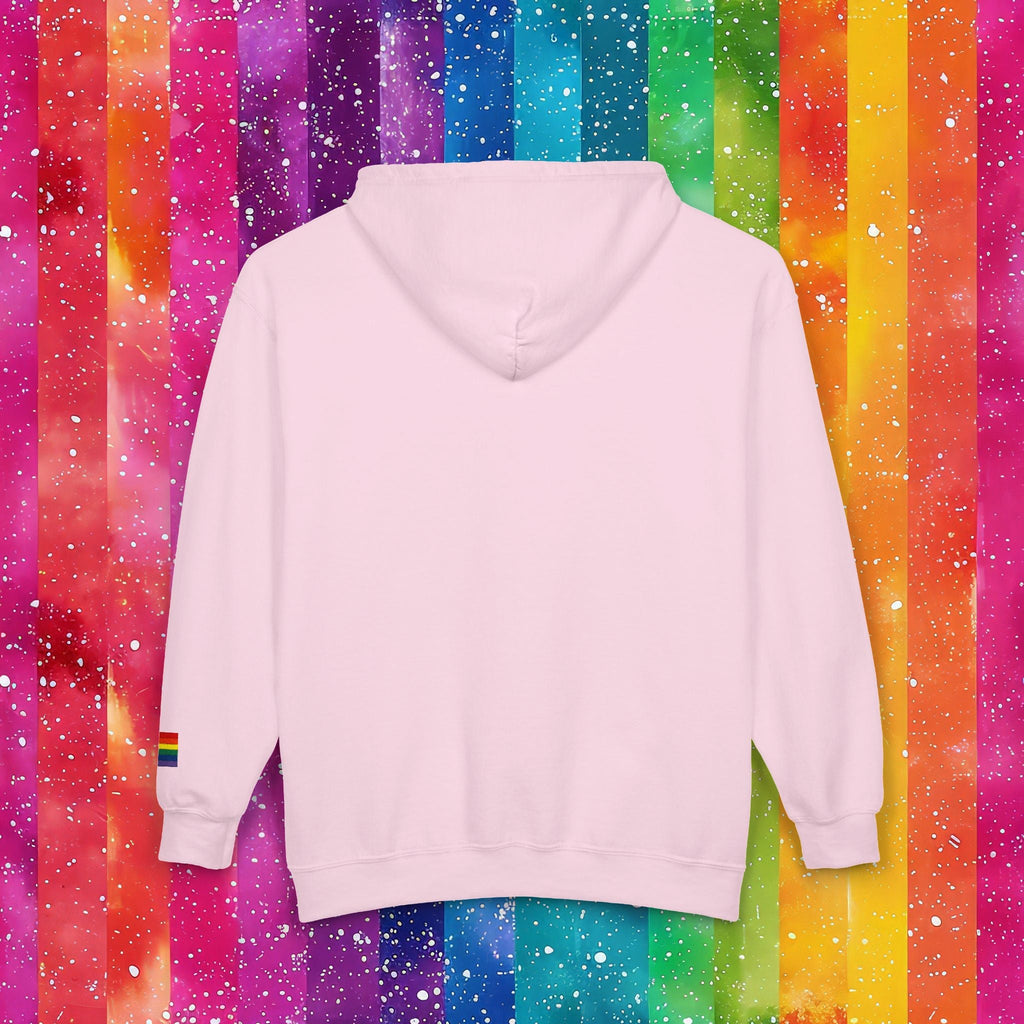 Bespattered Facade Rainbow LGBTQ+ Pride Embroidered Full-Zip Hoodie