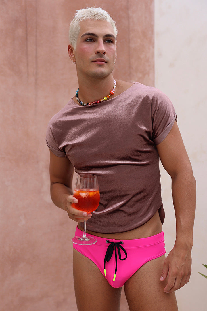 Modern Classic Swim Brief- HOT PINK