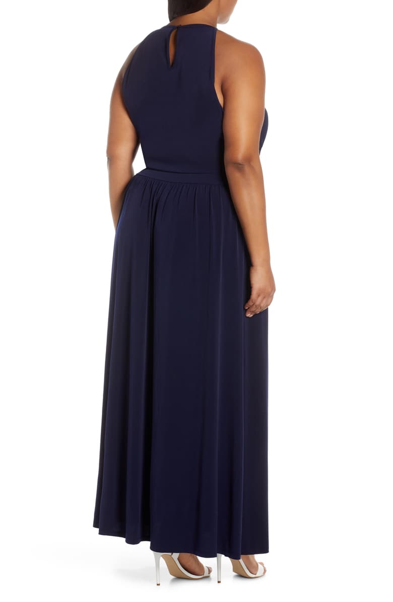 MICHAEL Michael Kors Womens Plus Halter Keyhole Maxi Dress