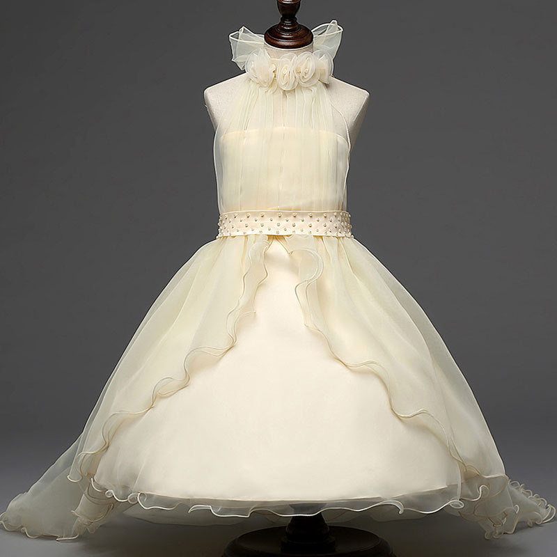 New Princess Dress for Girls - Wedding Gown with Train