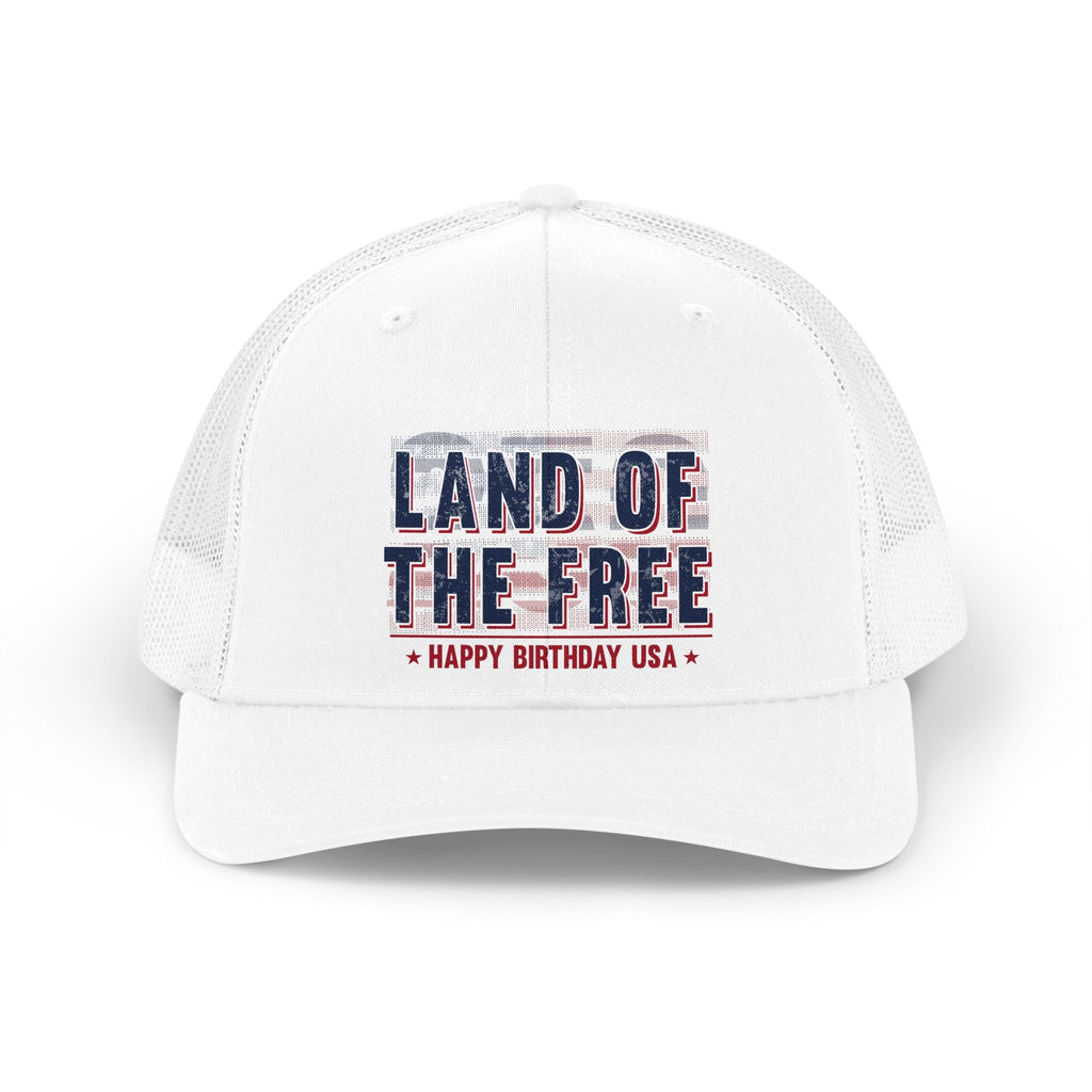 America 250 – Land of the Free Happy Birthday USA Trucker Hat