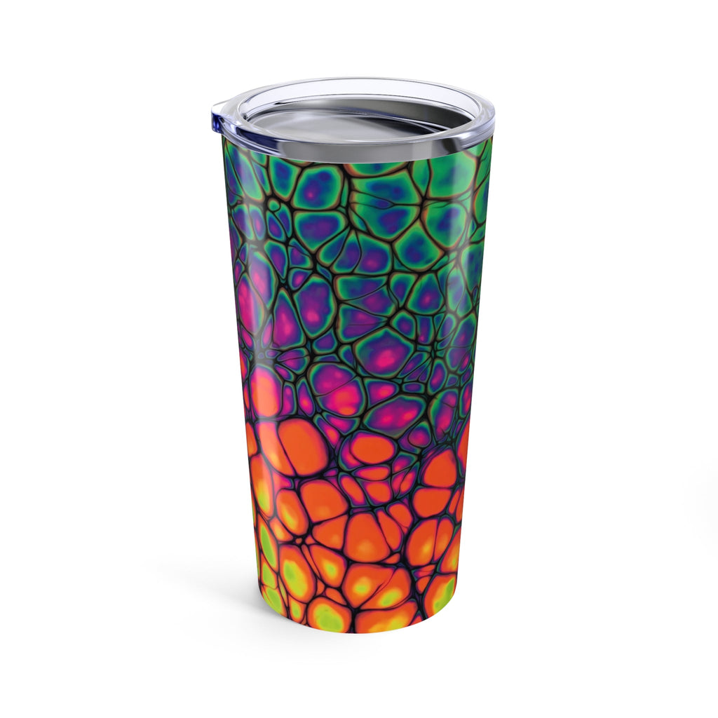 Bespattered Facade Neon Butterfly Abstract Art Tumbler 20oz