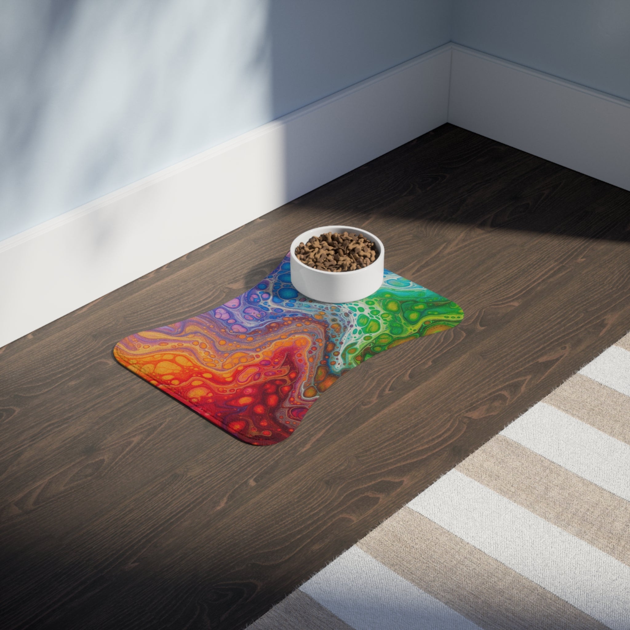 Bespattered Facade Colorful Flow Pet Feeding Mats (3 Shapes)