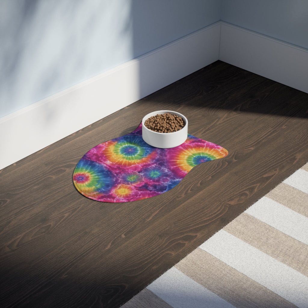 Bespattered Facade Rainbow Tie Dye Pet Feeding Mats (3 Shapes)