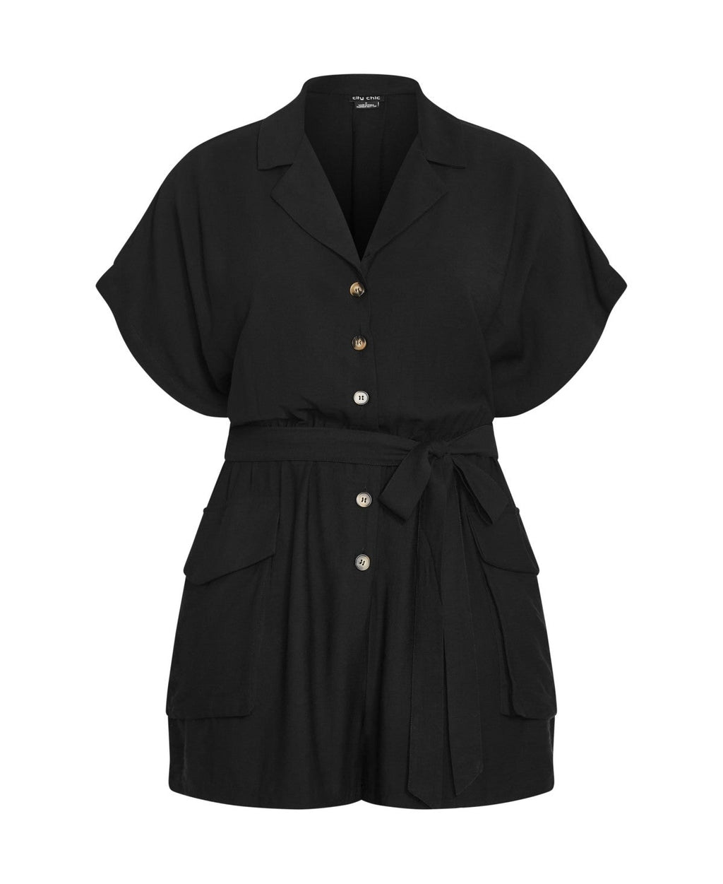 CITY CHIC Womens Jade Playsuit, Black - 16 / S
