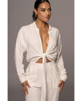 Jluxlabel Womens Soho Front Tied Woven Top