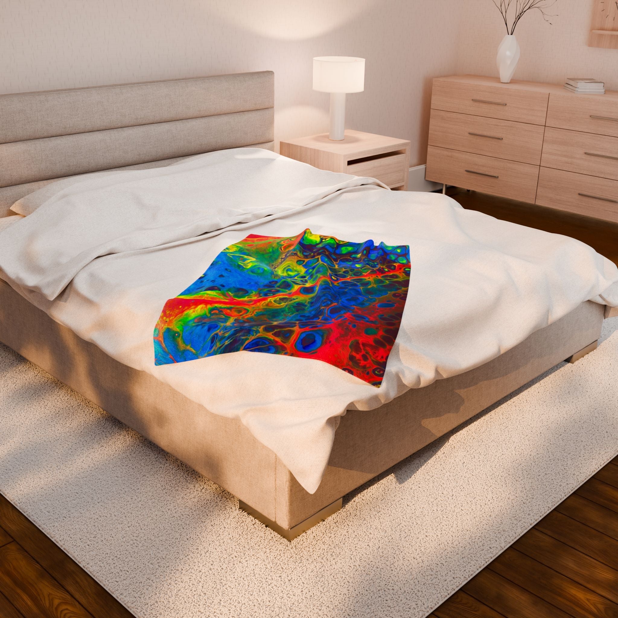 Bespattered Facade Rainbow Velveteen Plush Blanket | 3 Sizes