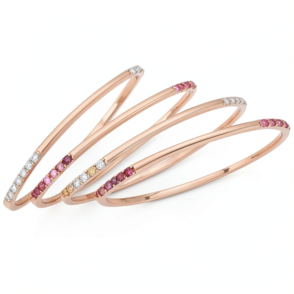 Inc Rose Gold-Tone 4-Pc. Set Colored Pave Bangle Bracelets