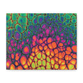 Bespattered Facade Neon Butterfly Stretched Matte Canvas Art Prints | Multiple Sizes
