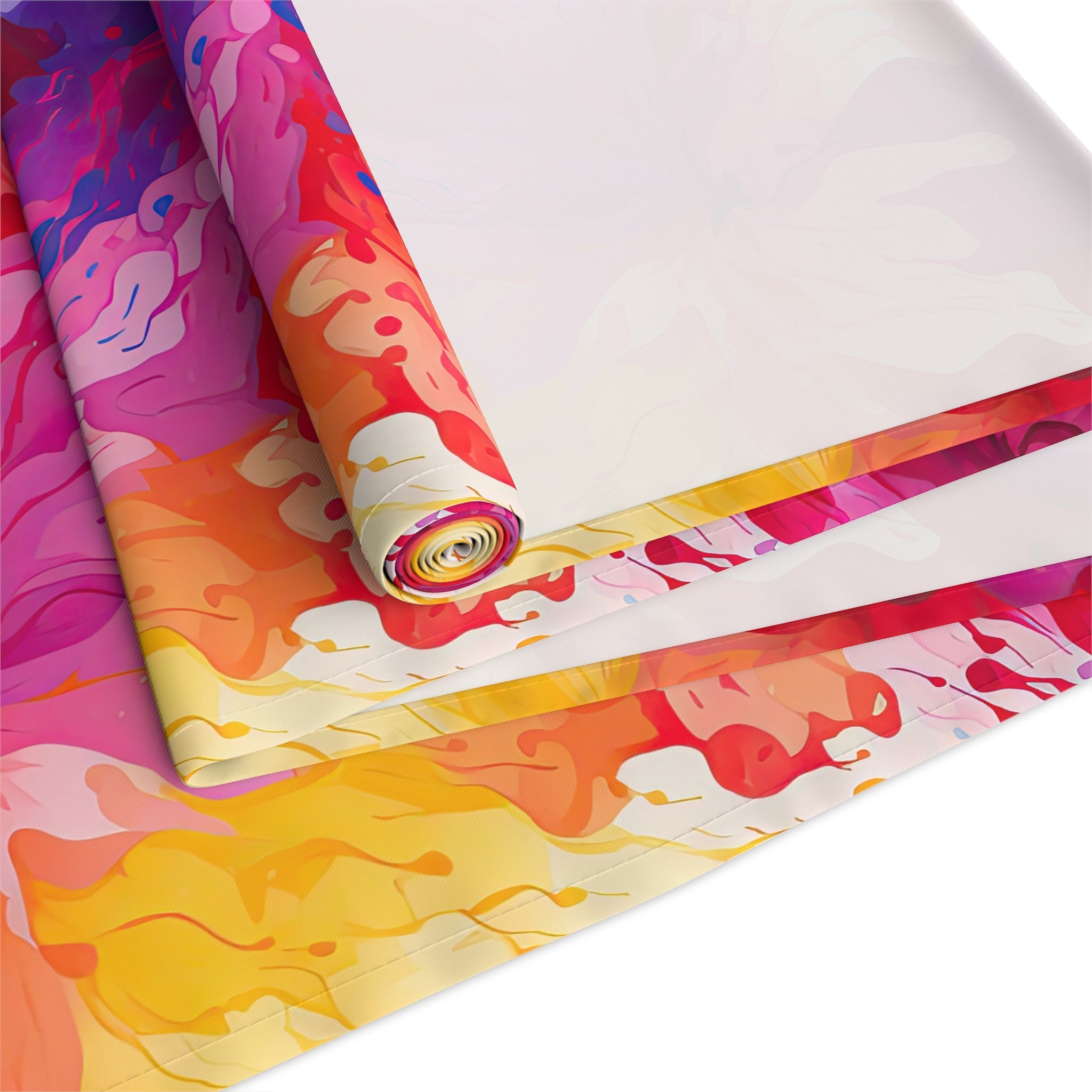 Bespattered Facade Rainbow Abstract Flowers Table Runner (2 sizes)