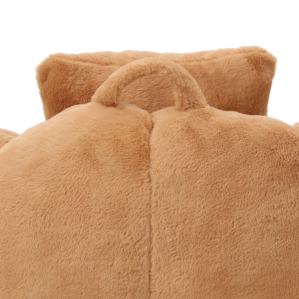 Giant Bean Bag Chair, Oversized Bean Bag Couch for Adults and Kids, Faux Fur Shell-Shaped Large Chair with Filler, Stuffed Big Accent Sofa Lounge Floor Sofa for Gaming,Reading Living Room Bedroom