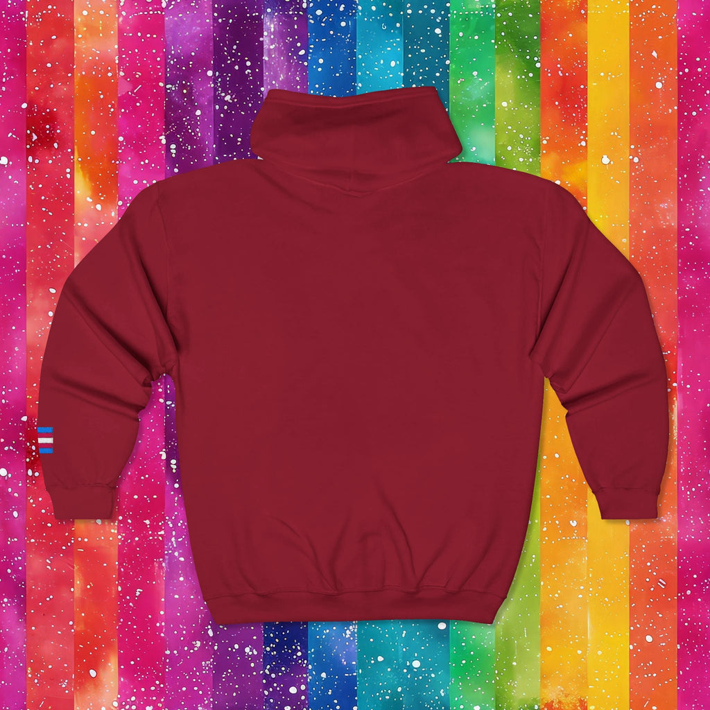 Bespattered Facade Protect the Dolls LGBTQ+ Pride Trans Support Embroidered Full-Zip Hoodie