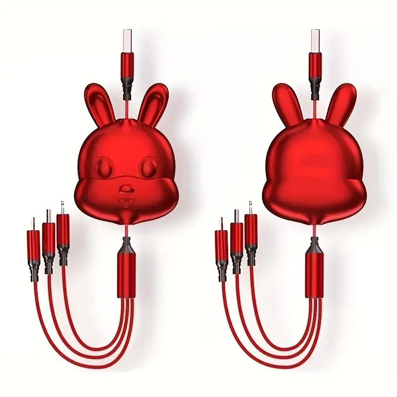 Retractable 1-to-3 Data Cable for Fast Charging