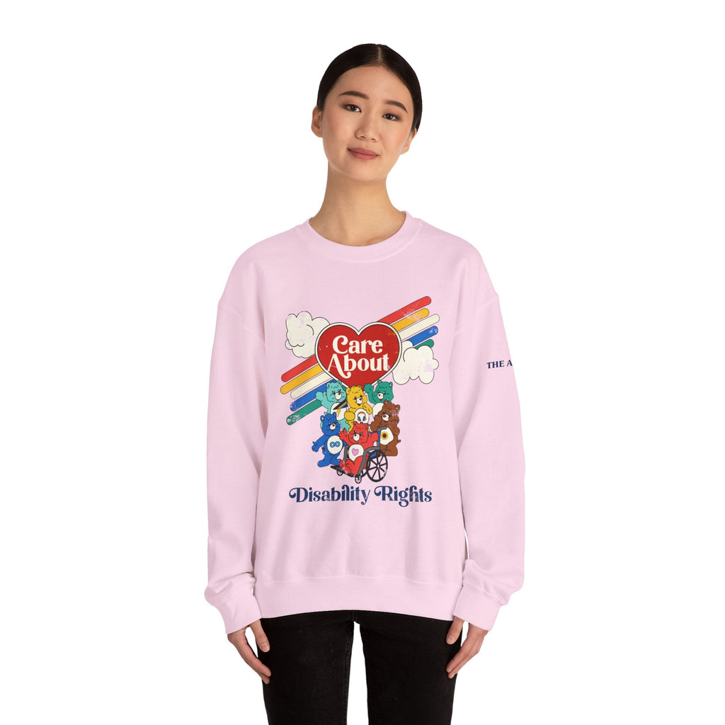 Care About Disability Rights - Retro 80s Vibe - Unisex Heavy Blend™ Crewneck Sweatshirt