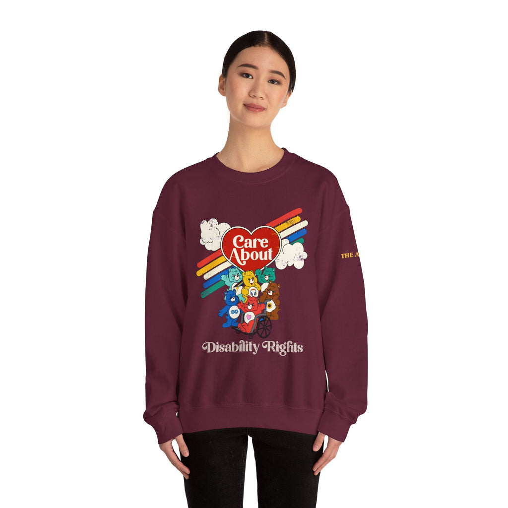 Care About Disability Rights - Retro 80s Vibe - Unisex Heavy Blend™ Crewneck Sweatshirt