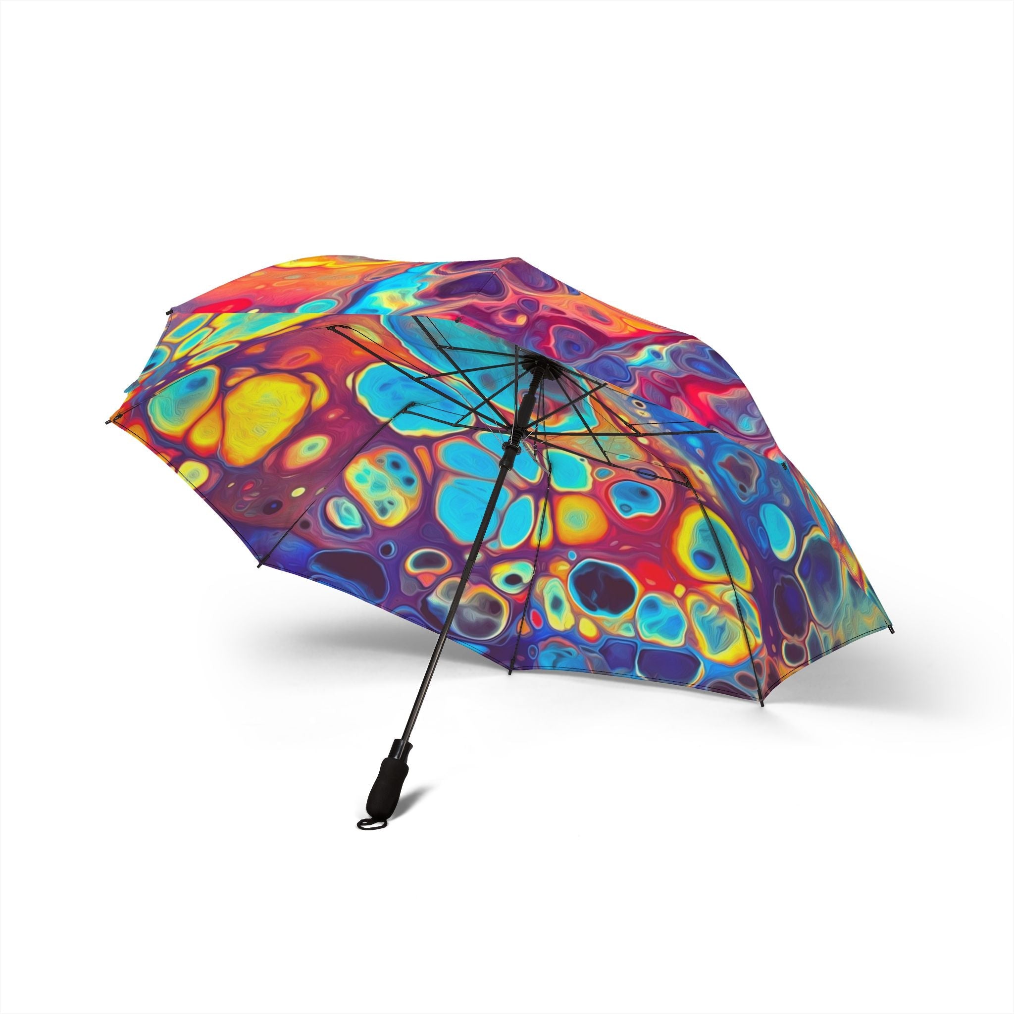 Intergalactic Rainbow Foldable Umbrella — Compact Semi-Automatic Rain Parasol