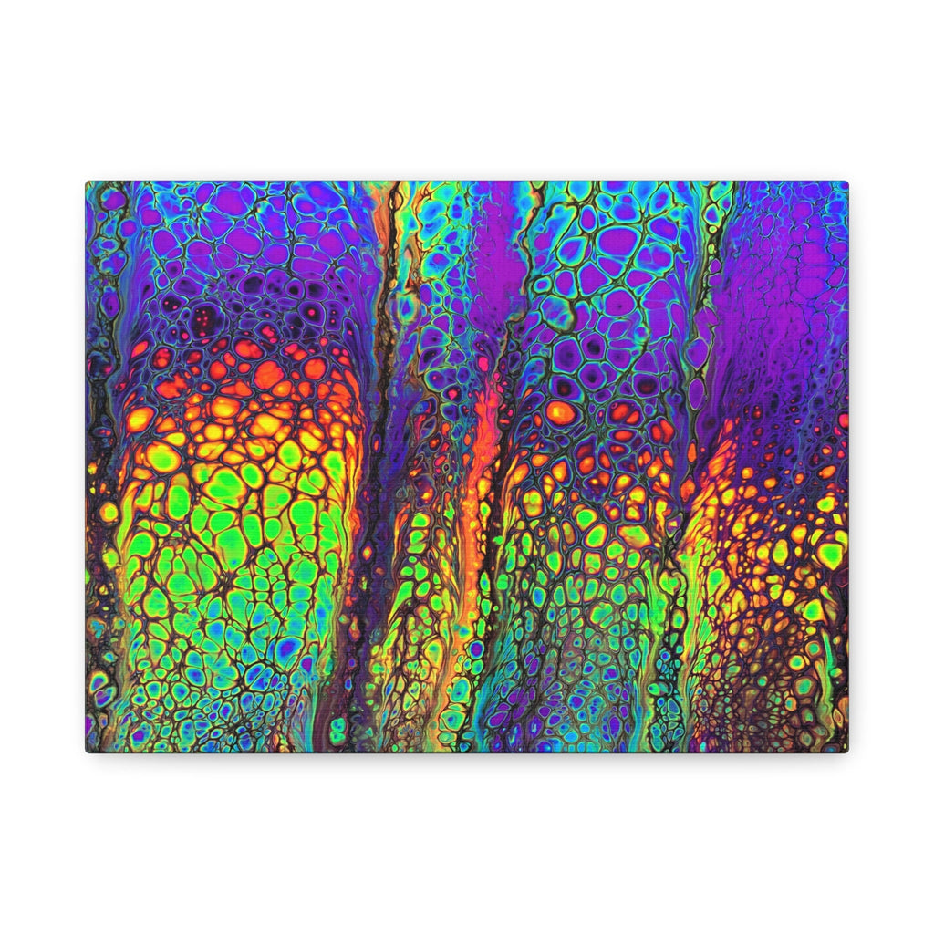 Bespattered Facade Neon Lava Stretched Matte Canvas Art Prints | Multiple Sizes