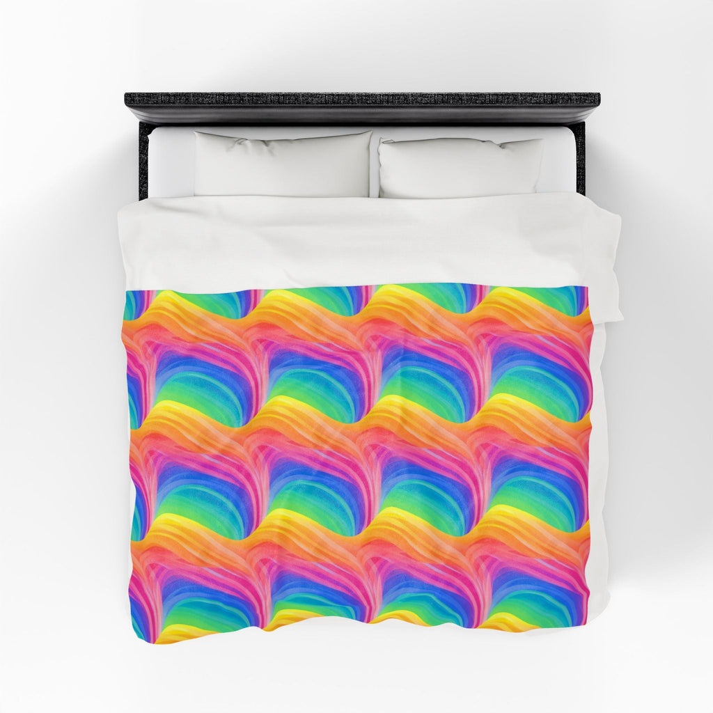Bespattered Facade Windswept Rainbows Velveteen Plush Blanket | 3 Sizes
