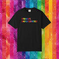 Bespattered Facade Rainbow Unfortunately Straight Colorful LGBTQ+ Pride Premium Unisex Comfort Colors Garment Dyed 100% Cotton T-Shirt