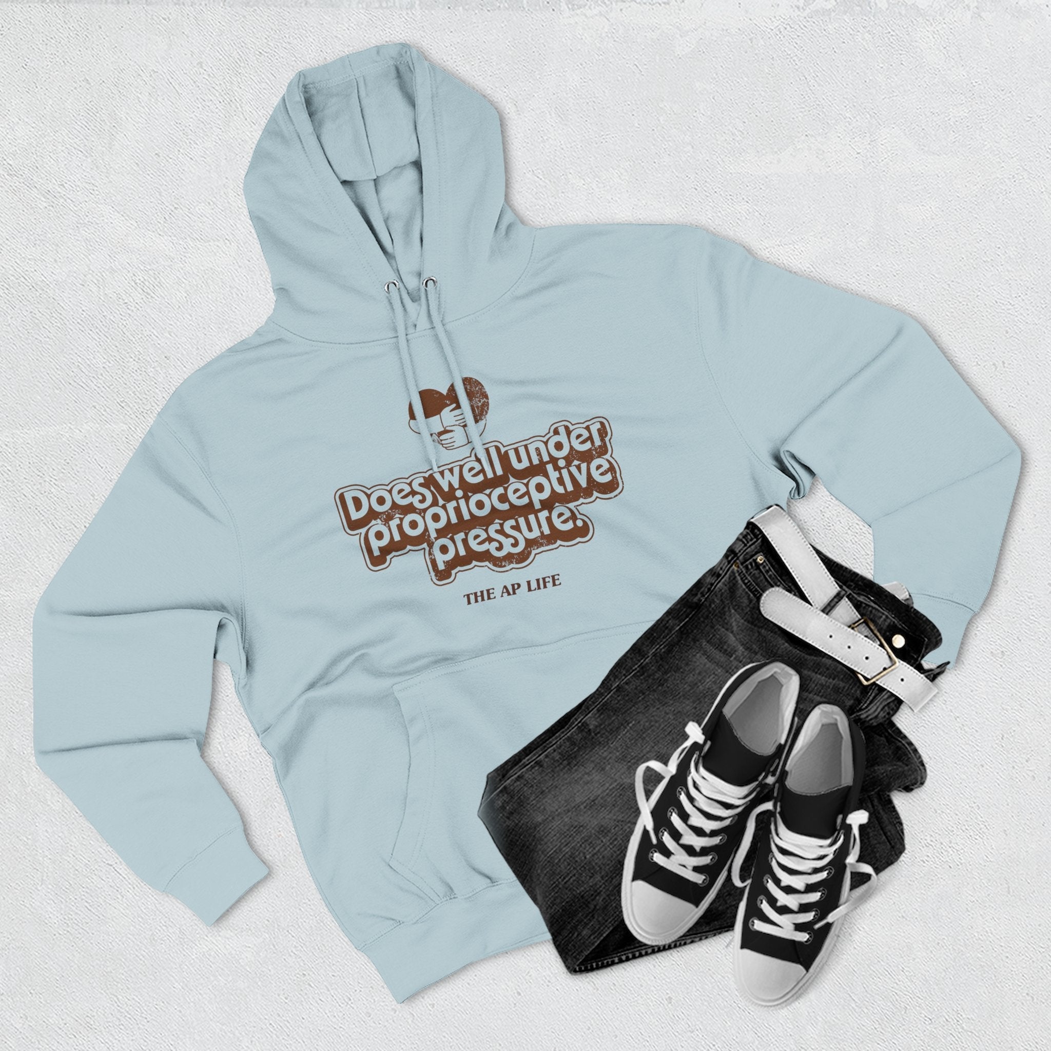 Does Well Under Proprioceptive Pressure - Sensory Input - Three-Panel Fleece Hoodie