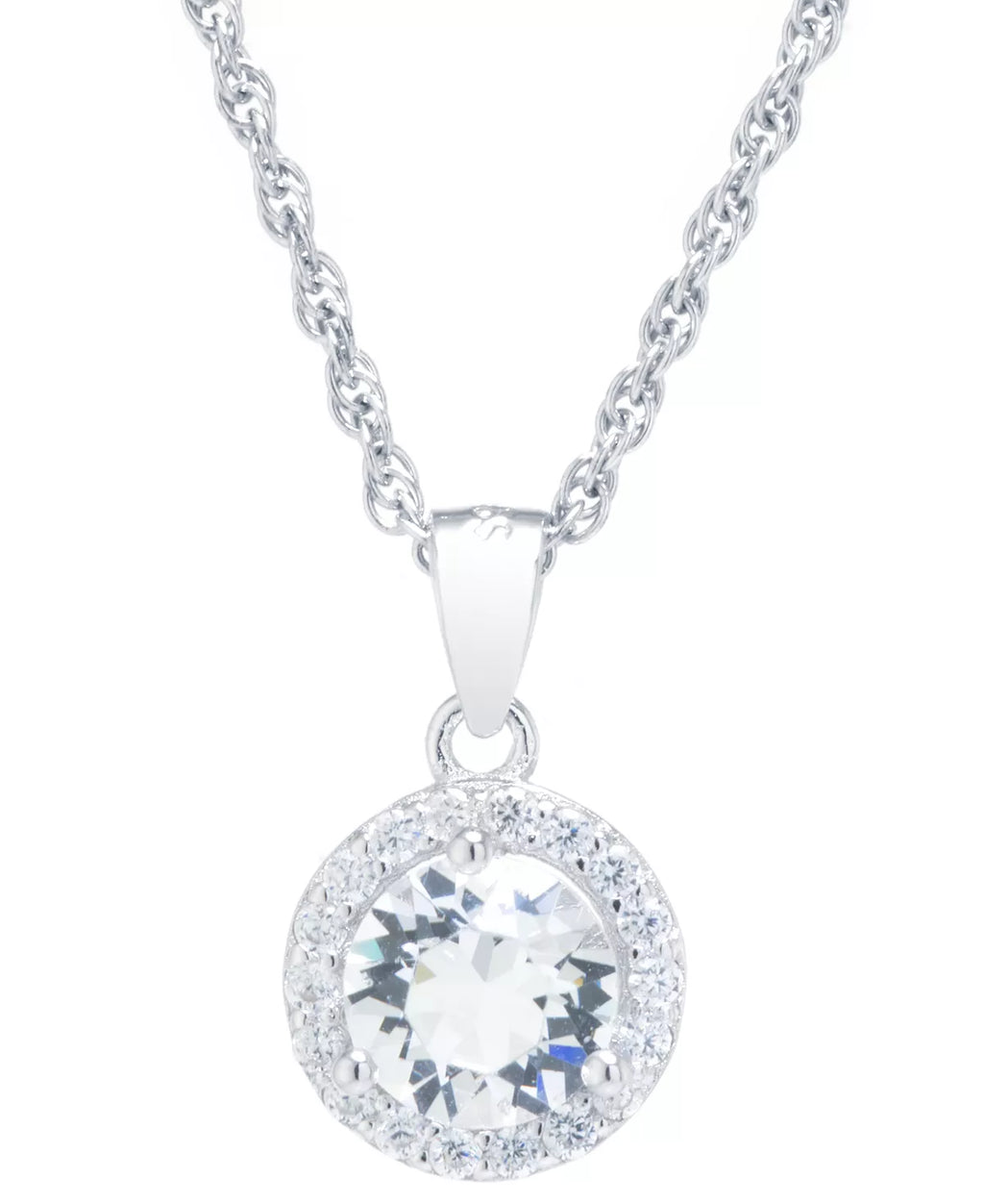 Giani Bernini Crystal and Cubic Zirconia Halo 18in Pendant Necklace