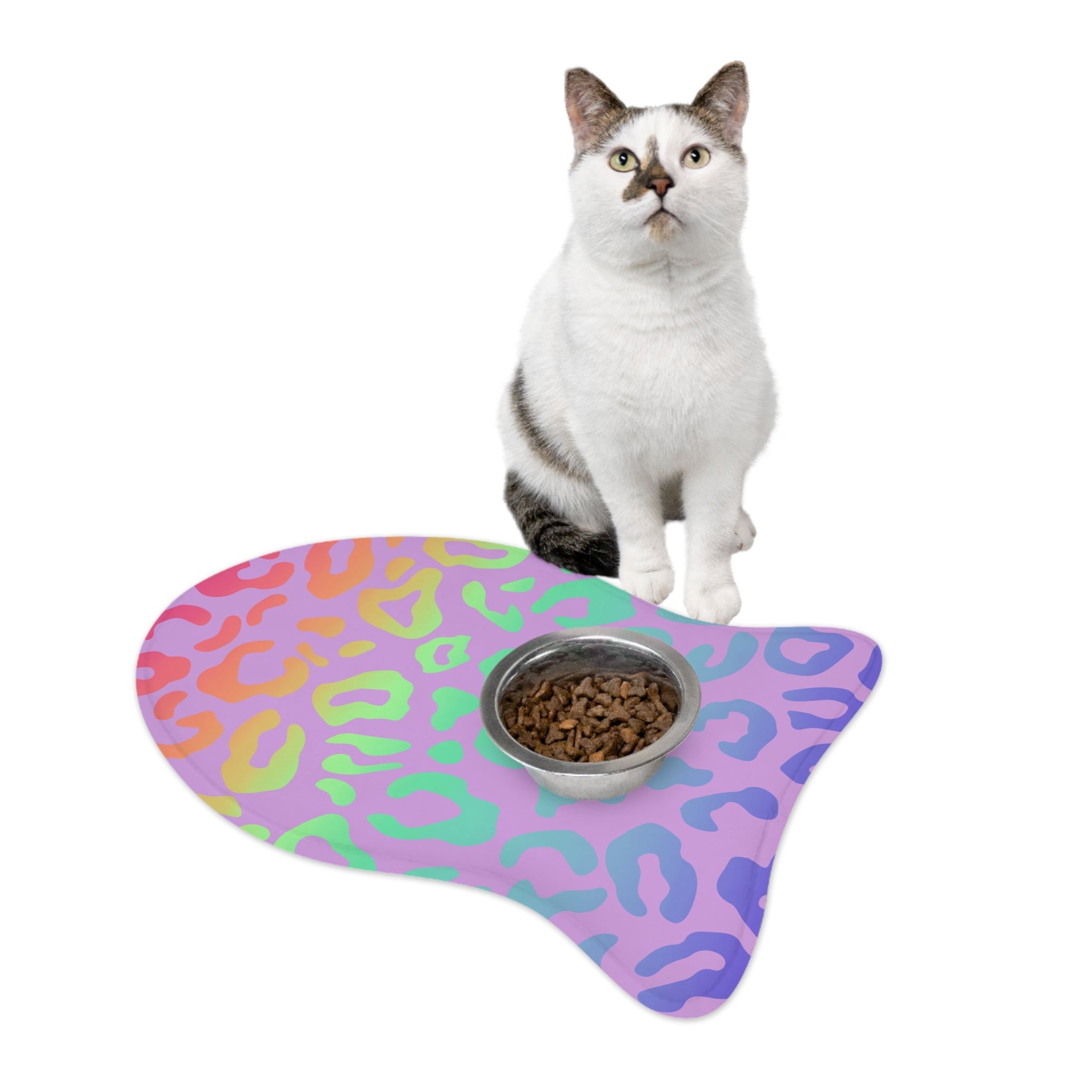 Bespattered Facade Bright Leopard Pet Feeding Mats (3 Shapes)