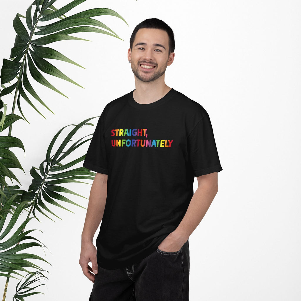 Bespattered Facade Rainbow Unfortunately Straight Colorful LGBTQ+ Pride Premium Unisex Comfort Colors Garment Dyed 100% Cotton T-Shirt