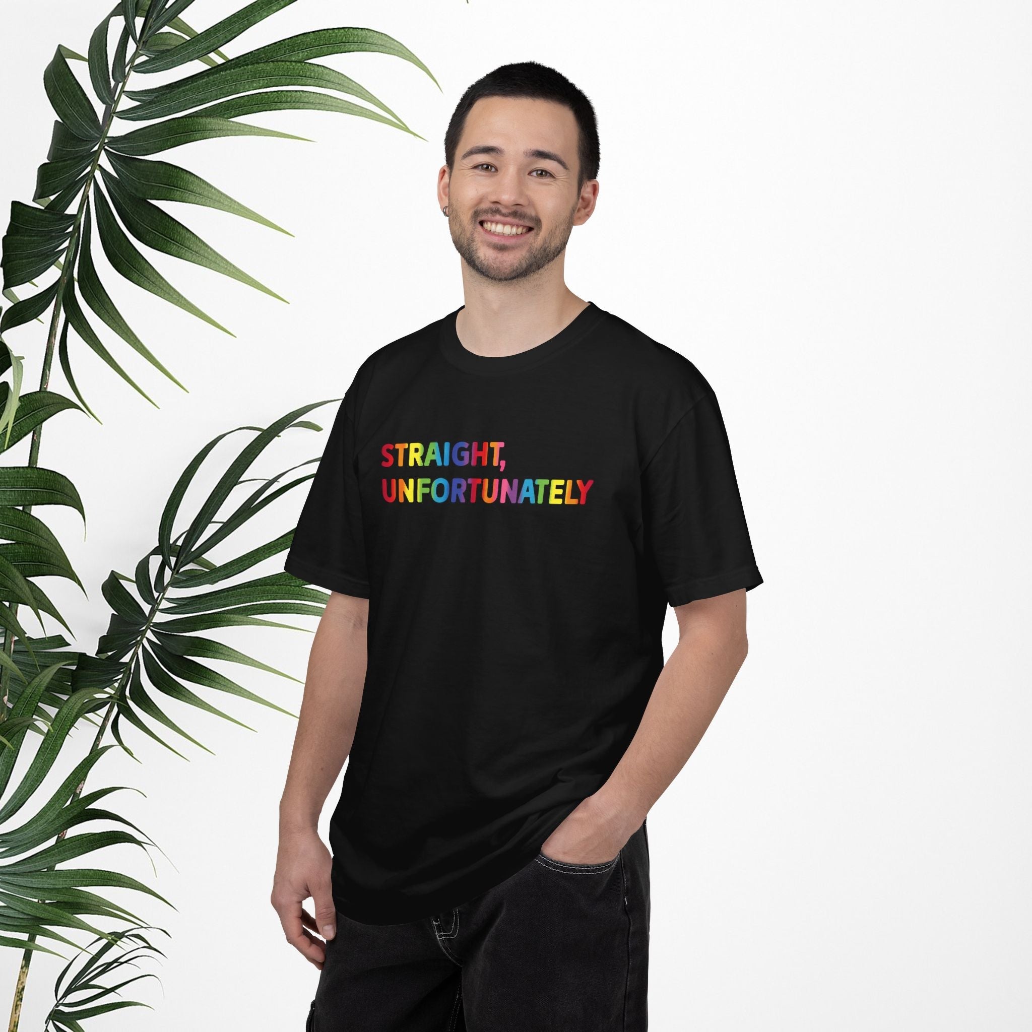 Bespattered Facade Rainbow Unfortunately Straight Colorful LGBTQ+ Pride Premium Unisex Comfort Colors Garment Dyed 100% Cotton T-Shirt