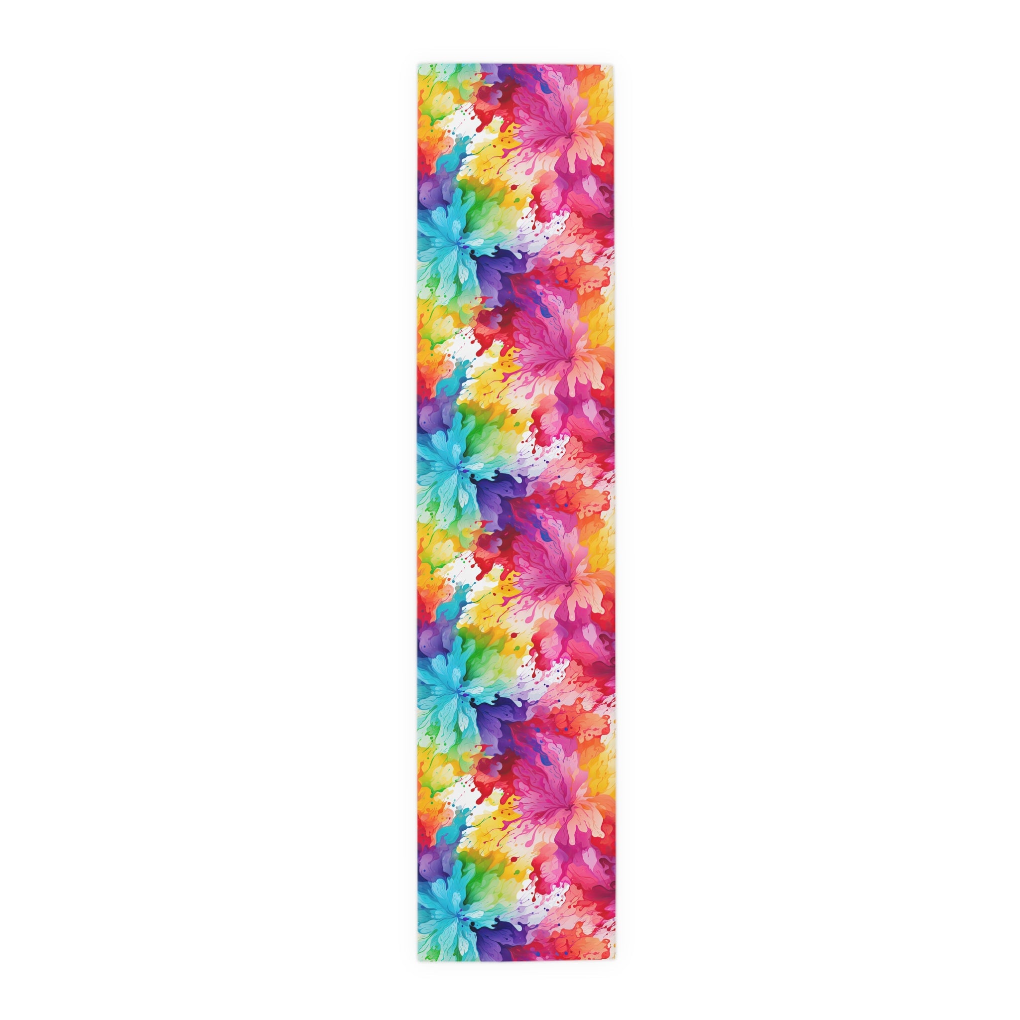 Bespattered Facade Rainbow Abstract Flowers Table Runner (2 sizes)
