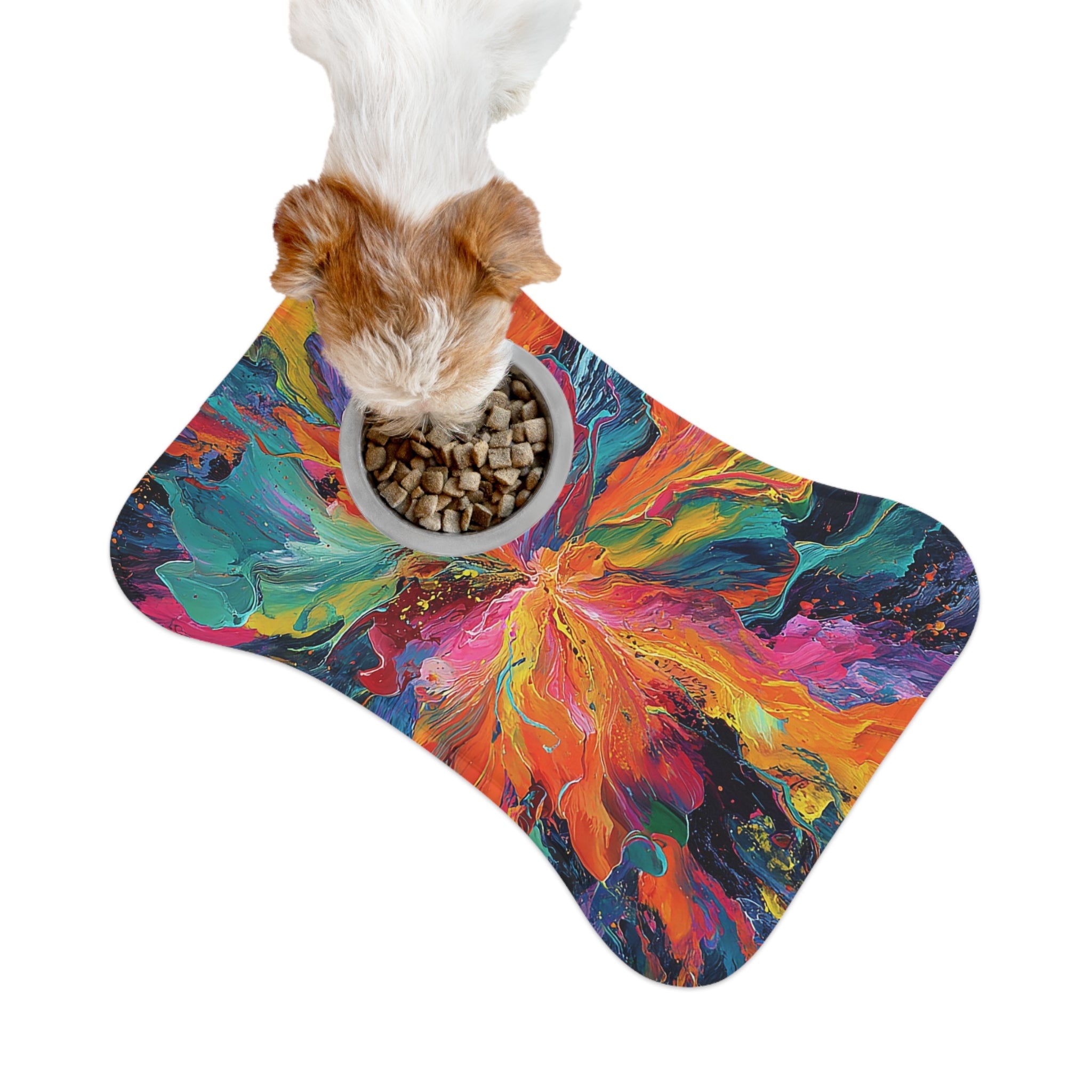 Bespattered Facade Colorful Paint Bloom Pet Feeding Mats (3 Shapes)