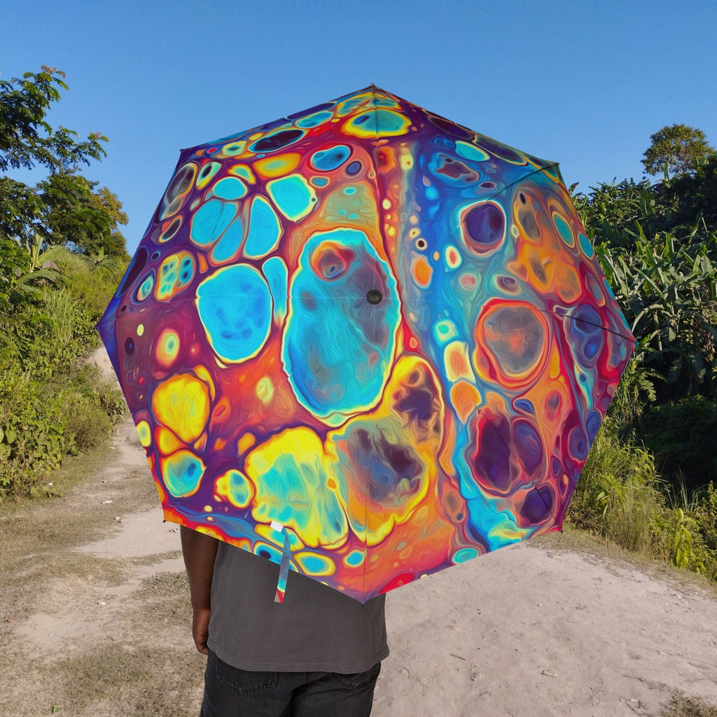 Intergalactic Rainbow Foldable Umbrella — Compact Semi-Automatic Rain Parasol