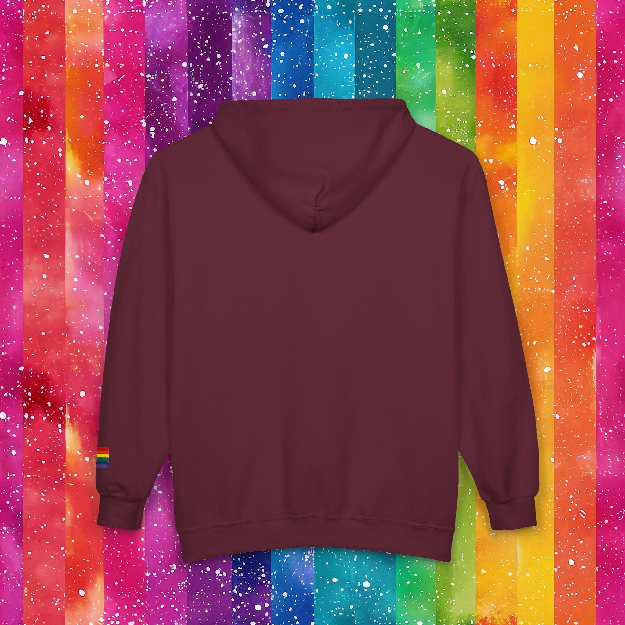 Bespattered Facade Rainbow LGBTQ+ Pride Embroidered Full-Zip Hoodie