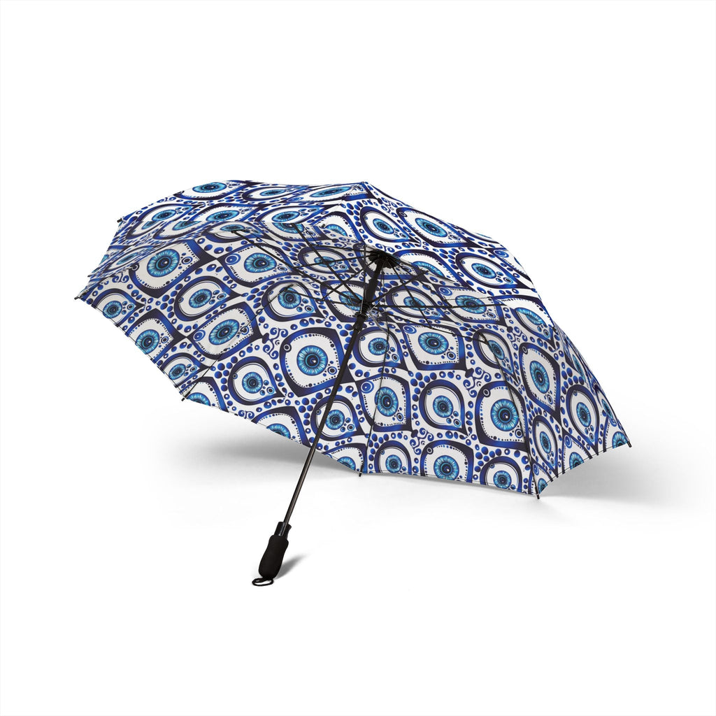 Evil Eye Foldable Umbrella — Compact Semi-Automatic Rain Parasol