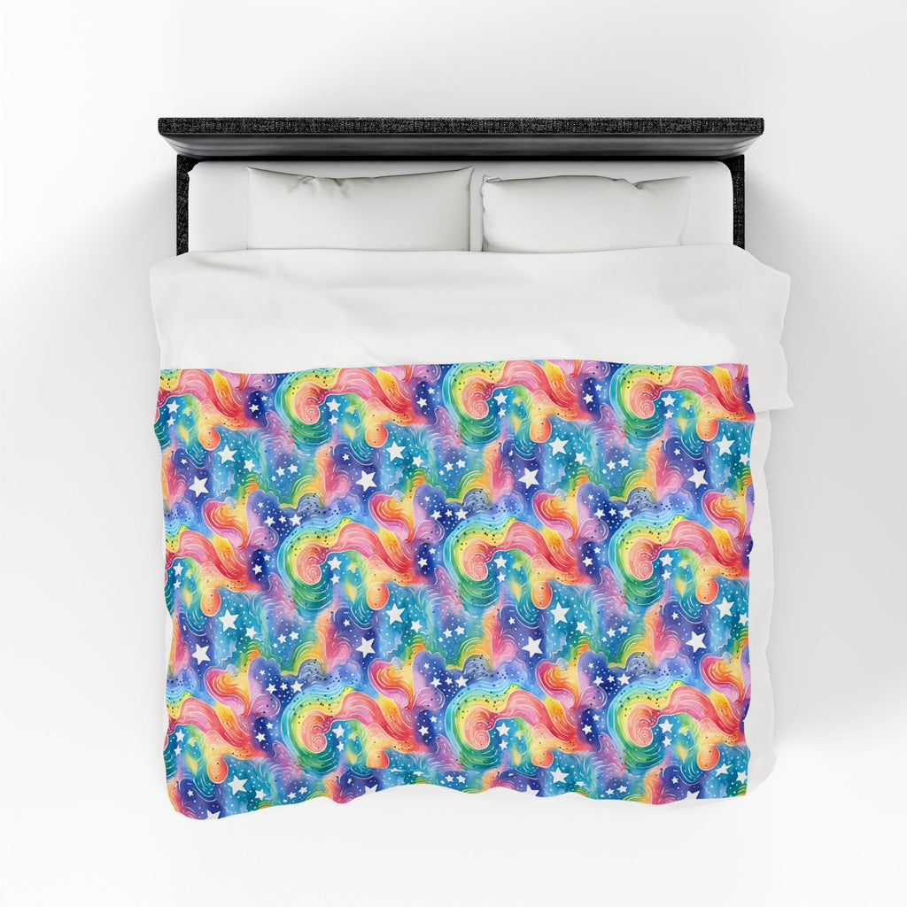 Bespattered Facade Rainbow Skies Velveteen Plush Blanket | 3 Sizes