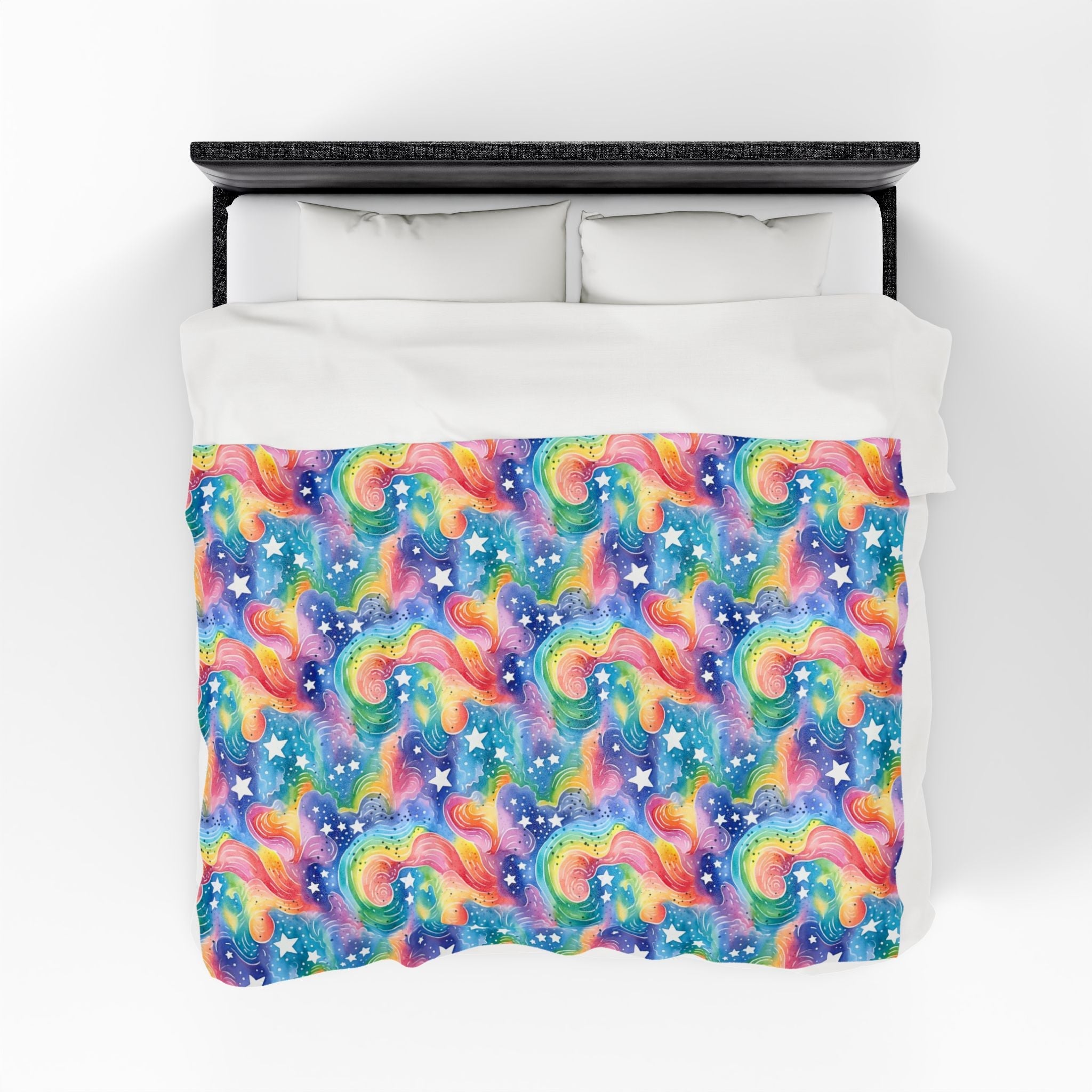 Bespattered Facade Rainbow Skies Velveteen Plush Blanket | 3 Sizes