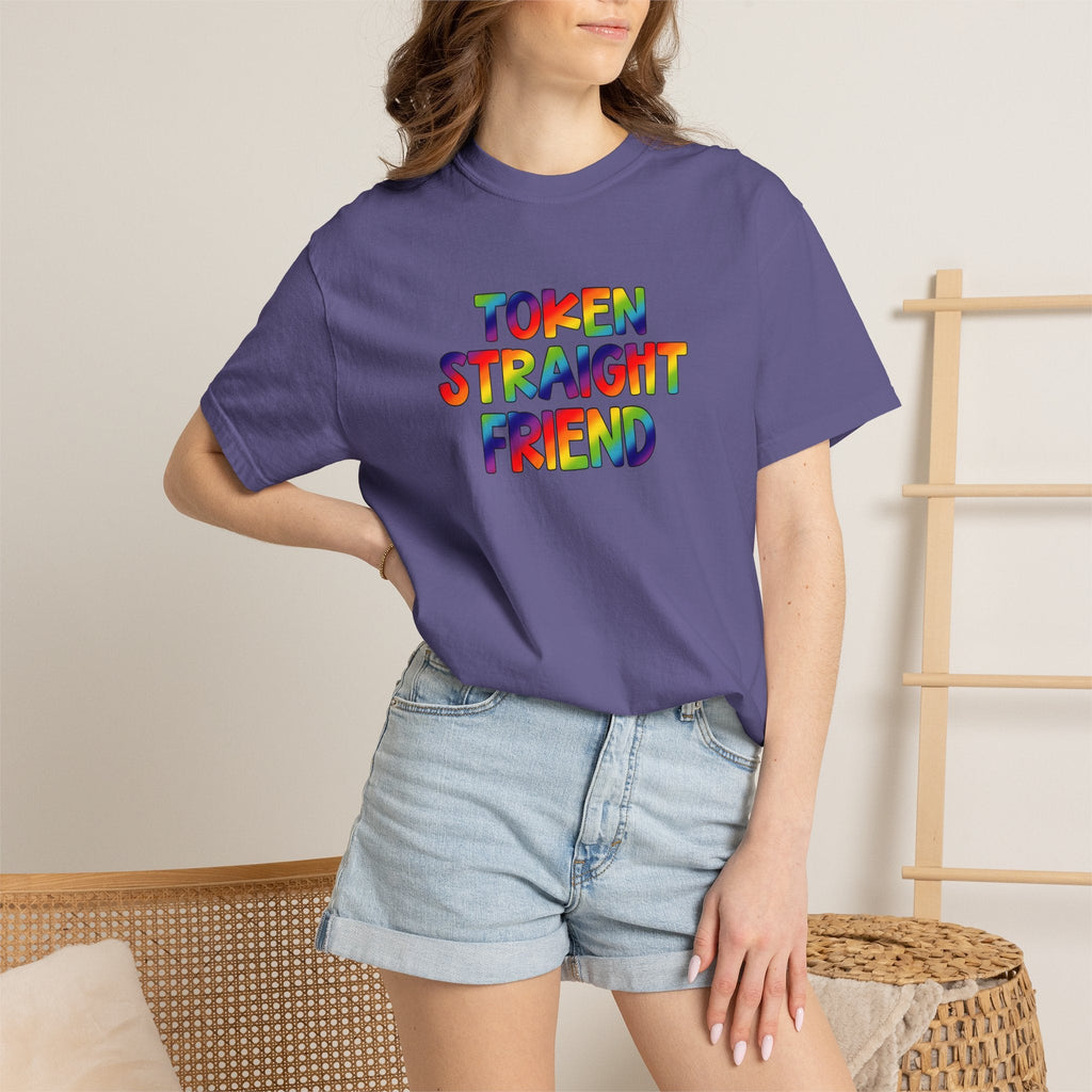 Bespattered Facade Rainbow Token Straight Friend Colorful LGBTQ+ Pride Premium Unisex Comfort Colors Garment Dyed 100% Cotton T-Shirt