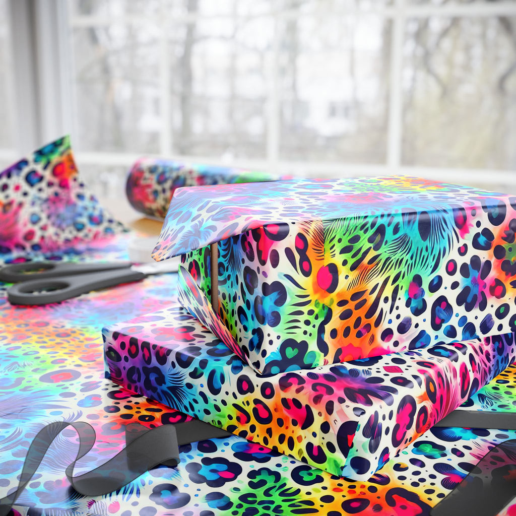 Bespattered Facade Colorful Animal Print Wrapping Paper | Three Sizes | Glossy or Matte