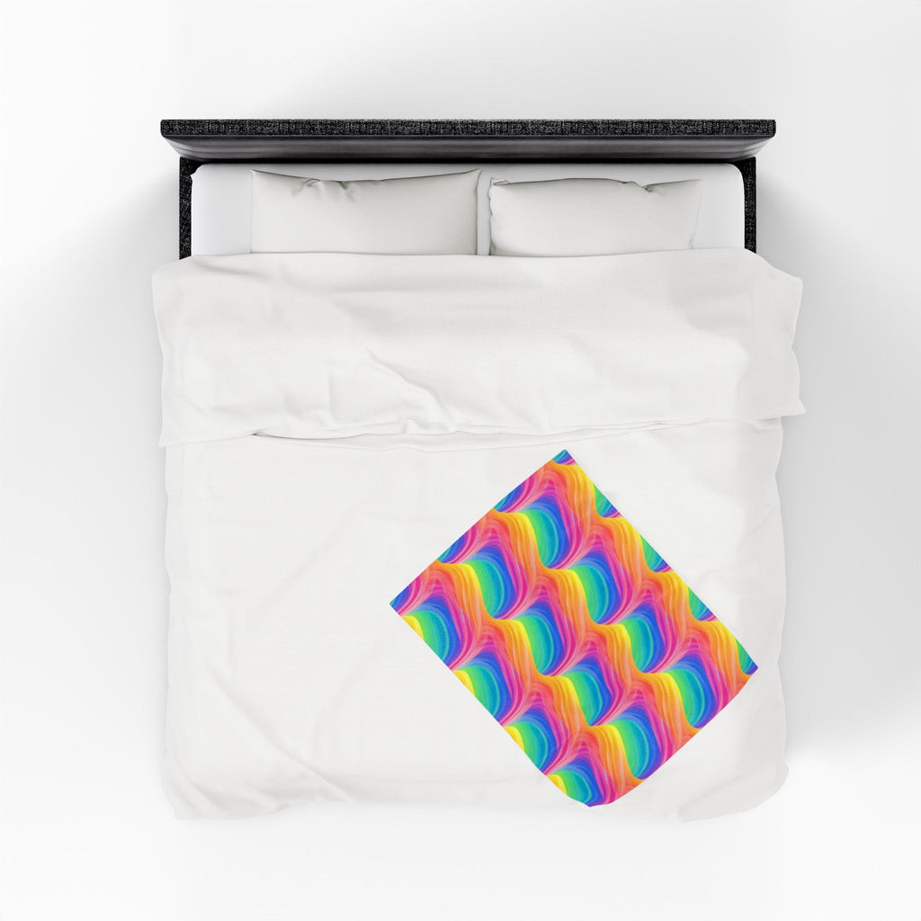 Bespattered Facade Windswept Rainbows Velveteen Plush Blanket | 3 Sizes