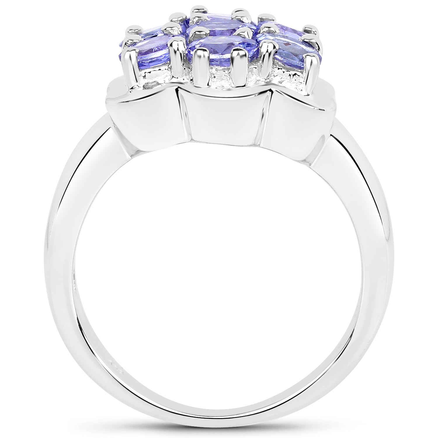 1.19 Carat Genuine Tanzanite .925 Sterling Silver Ring