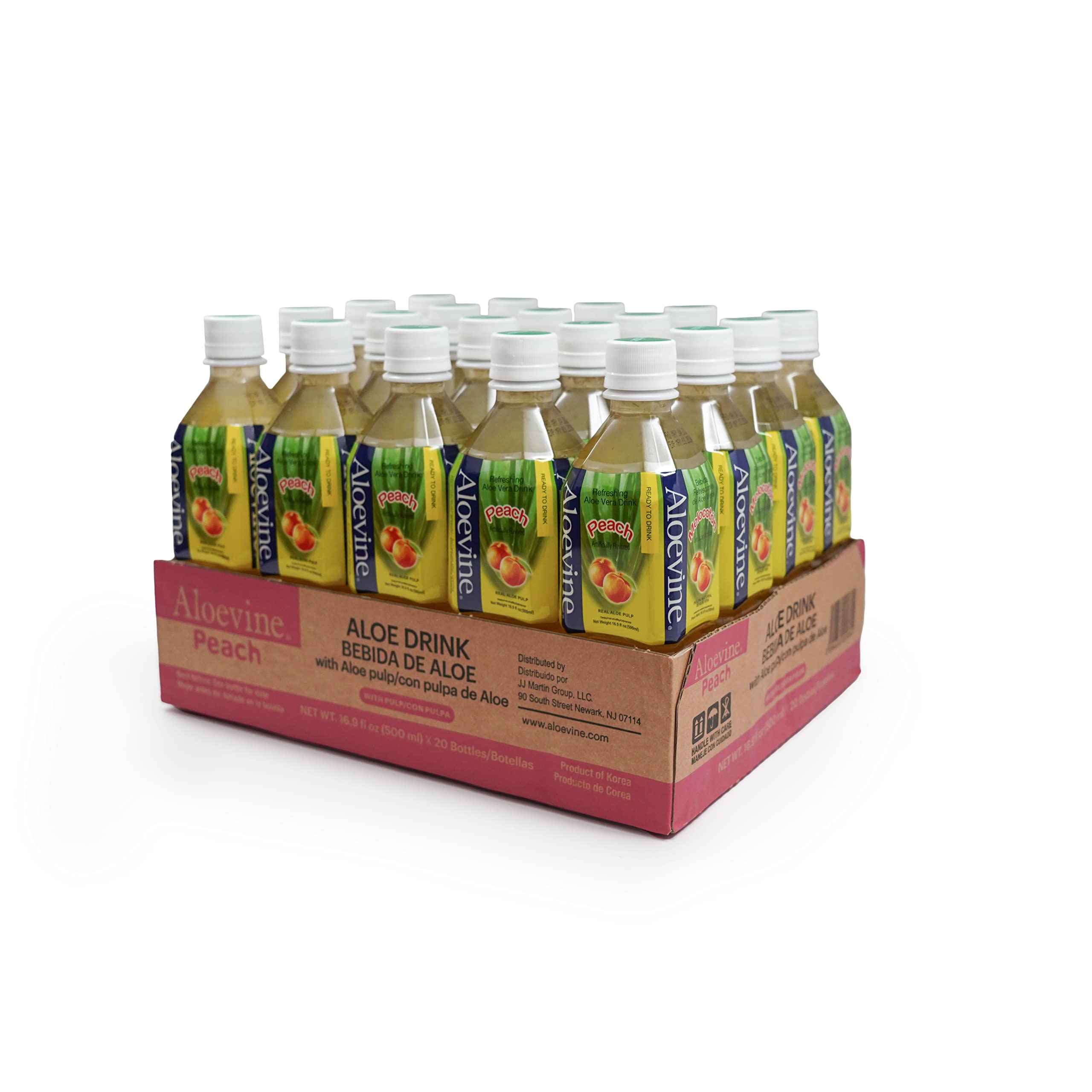 Aloevine Aloe Vera Drink 16.9 fl oz 20 pack Peach