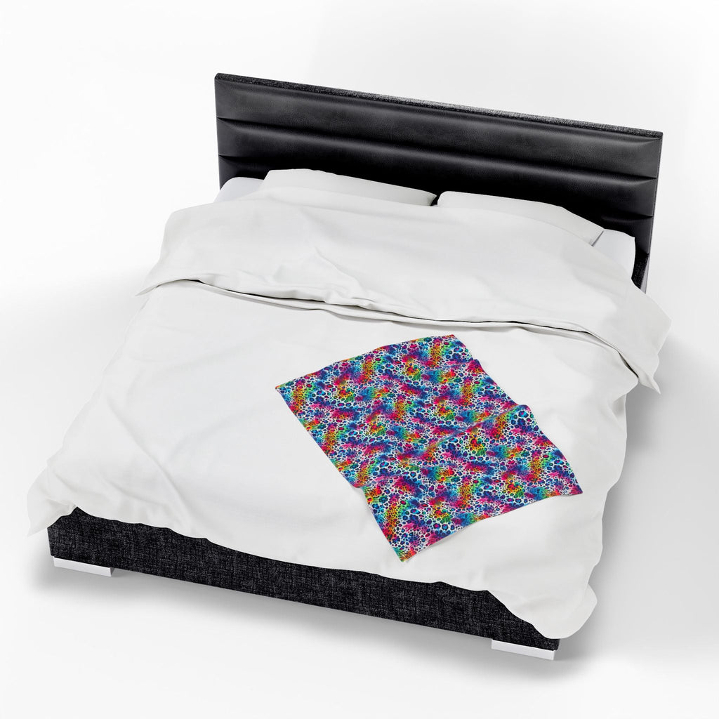 Bespattered Facade Neon Animal Print Velveteen Plush Blanket | 3 Sizes