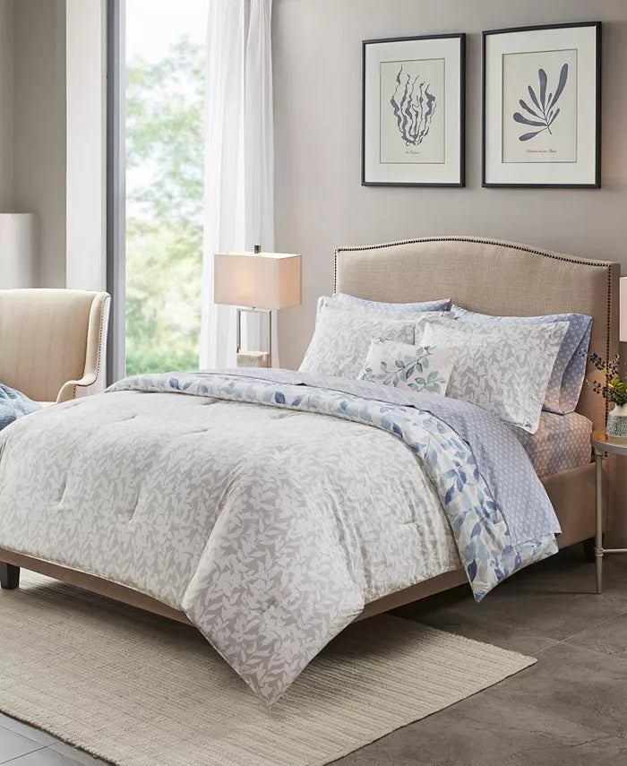 Madison Park Essentials Queen Thelma Reversible Comforter Set with Bed Sheets