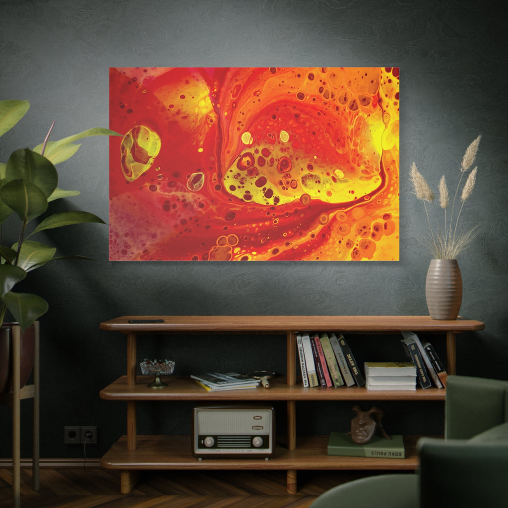 Bespattered Facade Flamin' Hot Stretched Matte Canvas Art Prints | Multiple Sizes
